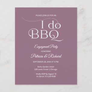 Budget I DO BBQ Engagement Party Invitation
