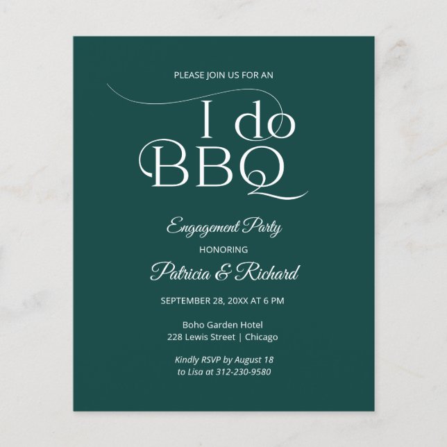 Budget I DO BBQ Engagement Party Invitation (Front)