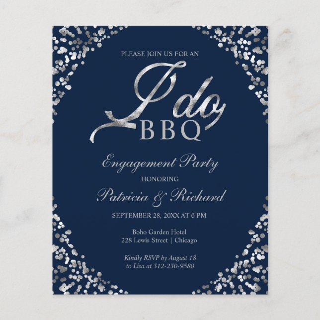 Budget I DO BBQ Engagement Party Invitations (Front)