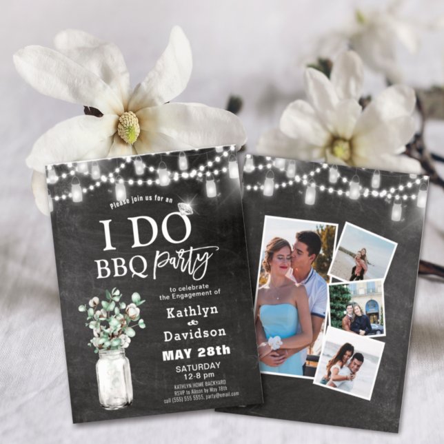 BUDGET I DO Engagement 4 Photo BBQ Invitation (Creator Uploaded)