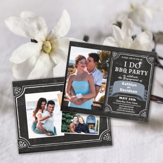 BUDGET I DO Engagement 4 Photo BBQ Invitation (Creator Uploaded)