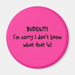 BUDGET?!I'm sorry I don't know what that is! Magnet