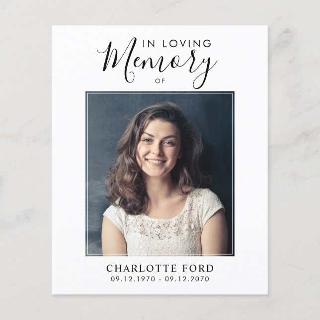 Budget In Loving Memory Photo Funeral Memorial Flyer (Front)