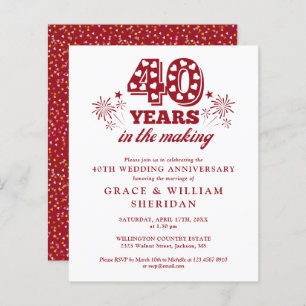 Budget In The Making 40th Anniversary Invitation