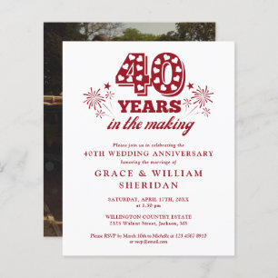 Budget In The Making 40th Anniversary Photo Invite