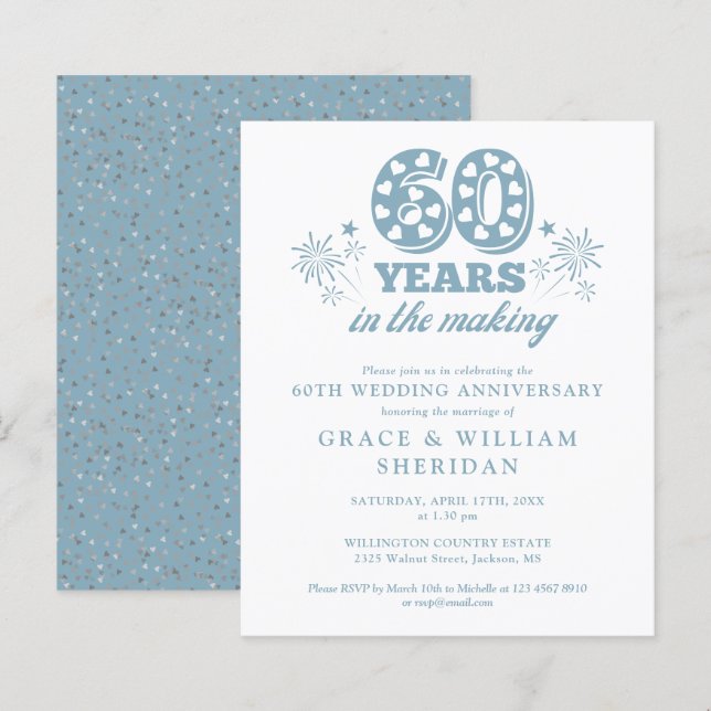 Budget In The Making 60th Anniversary Invitation (Front/Back)