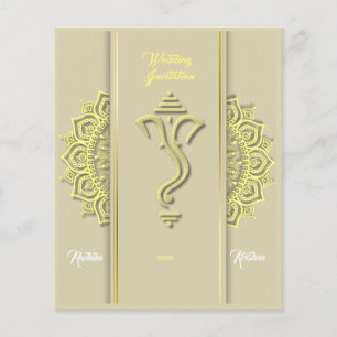Budget Indian hindu wedding Ganesha invitation 