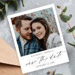 Budget Instant Photo White Chic Save the Date Flyer<br><div class="desc">******* MATTE PAPER IS THIN. UPGRADE FOR A THICKER PAPER. NO ENVELOPES INCLUDED. FOR CARD STOCK, THICKER CARDS, CHECK OUT THE LINK BELOW. CARD STOCK, THICKER CARDS HAVE AN OPTION FOR ENVELOPES OR INCLUDES THEM******** No envelopes, paper flyer version. Save money on formal invitations with this paper invitation. Get your...</div>