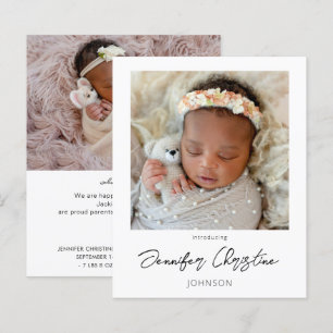 Budget Instant Two Photo Birth Announcement 4