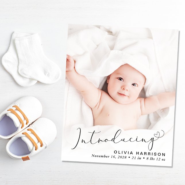Budget Introducing Script Photo Birth Announcement (Creator Uploaded)