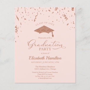 Budget Invitation High School Grad Party Confetti