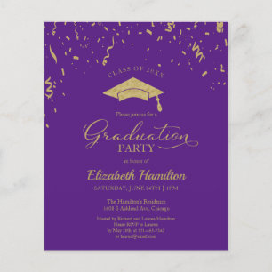 Budget Invitation High School Grad Party Confetti