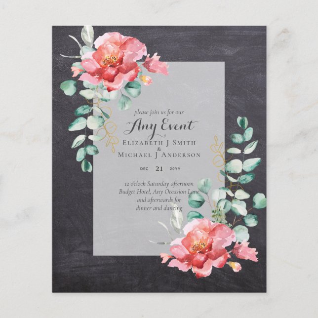 BUDGET INVITATIONS - ANY EVENT - Double Sided (Front)