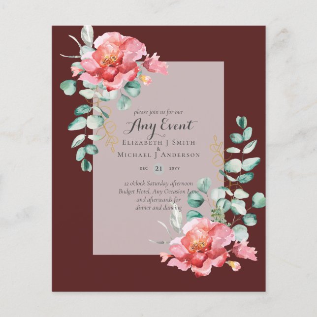 BUDGET INVITATIONS - ANY EVENT - Double Sided Flyer (Front)