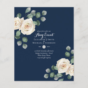 BUDGET INVITATIONS - ANY EVENT - White Roses Flyer