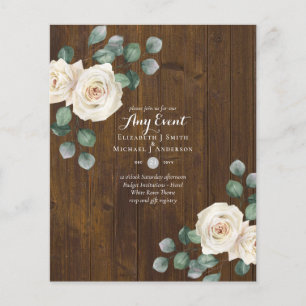 BUDGET INVITATIONS - ANY EVENT - White Roses Flyer