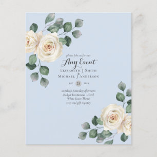 BUDGET INVITATIONS - ANY EVENT - White Roses Flyer