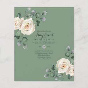 BUDGET INVITATIONS - ANY EVENT - White Roses Flyer