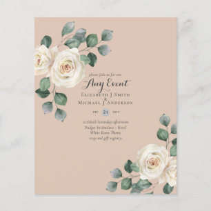 BUDGET INVITATIONS - ANY EVENT - White Roses Flyer