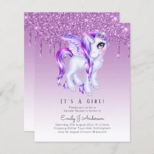 BUDGET It's A Girl Glittery Unicorn Baby Shower