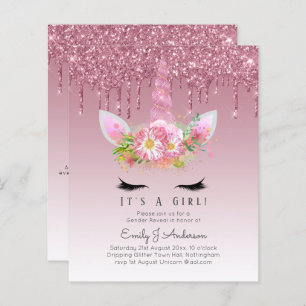 BUDGET It's A Girl Glittery Unicorn Baby Shower