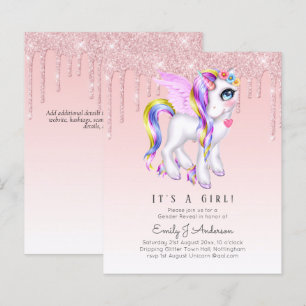 BUDGET It's A Girl Glittery Unicorn Baby Shower