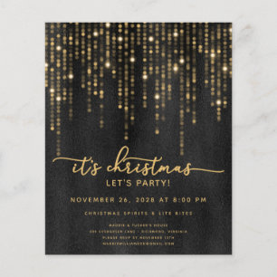 Budget It's Christmas Let's Party Gold Glitter  Flyer