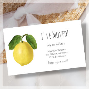 Budget I've Moved Lemon Announcement Card