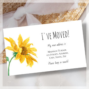 Budget I've Moved Sunflower Announcement Card