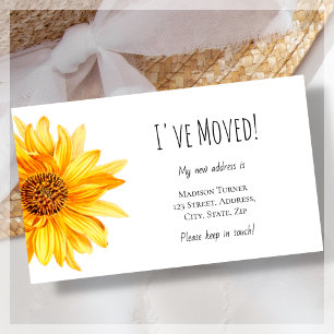 Budget I've Moved Sunflower Announcement Card