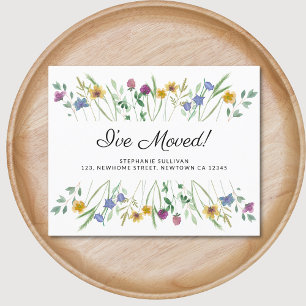Budget I've Moved Wildflower Moving Announcement 