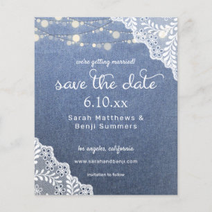Budget Jean, Lace & Lights Save the Date V2 Flyer