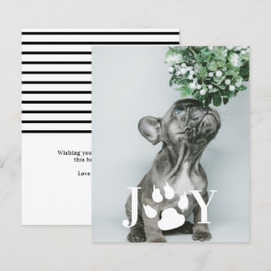 BUDGET Joy Dog Paw Print Christmas Photo Card