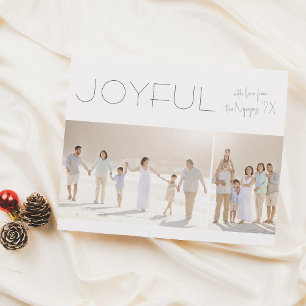 Budget Joyful 2 Photo Minimalist Christmas Holiday