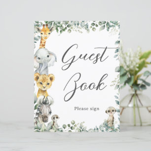 Budget Jungle Animals Baby Guest Book Sign