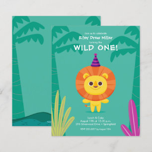 Budget Jungle Lion Kid's Birthday Invitations