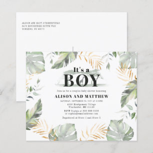 Budget Jungle Safari Couple Baby Shower Invitation