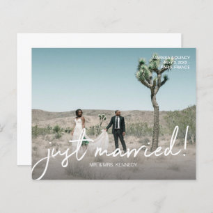 Budget Just Married 4 Photo Wedding Announcement