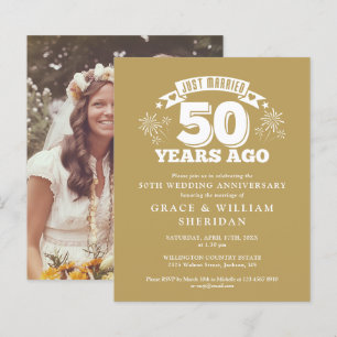 Budget Just Married 50th Anniversary Photo Invite