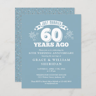 Budget Just Married 60th Anniversary Invitation