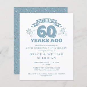 Budget Just Married 60th Anniversary Invitation