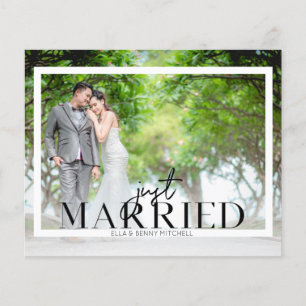 Budget Just Married Fra Photo Wedding Announcement Flyer