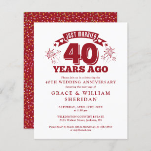 Budget Just Married Ruby 40th Anniversary Invite