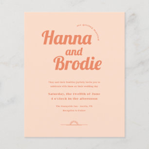 Budget Just Peachy Wedding Invitation Flyer
