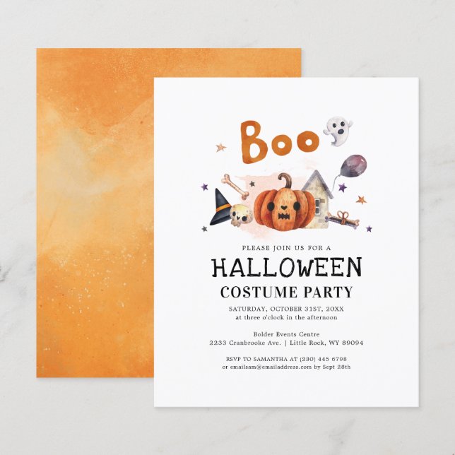 Budget Kids Halloween Costume Party Invitation (Front/Back)