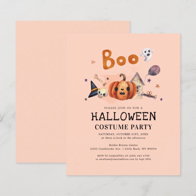 Budget Kids Halloween Costume Party Invitation (Front/Back)