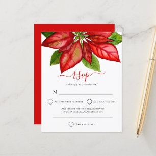 Budget Large Poinsettia Christmas Wedding RSVP