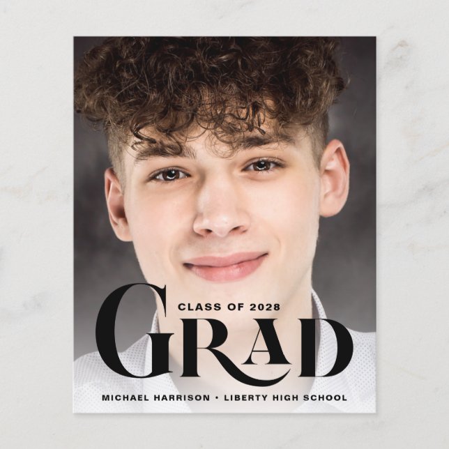 Budget Large Type Photo Graduation Announcement (Front)