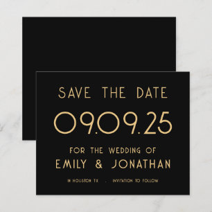 Budget Large Typography Gold Black Wedding