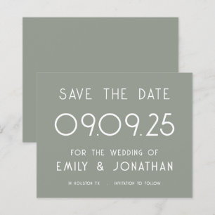Budget Large Typography Sage Green Wedding